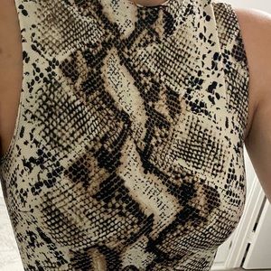Naked Wardrobe Snakeskin Bodysuit NWOT
